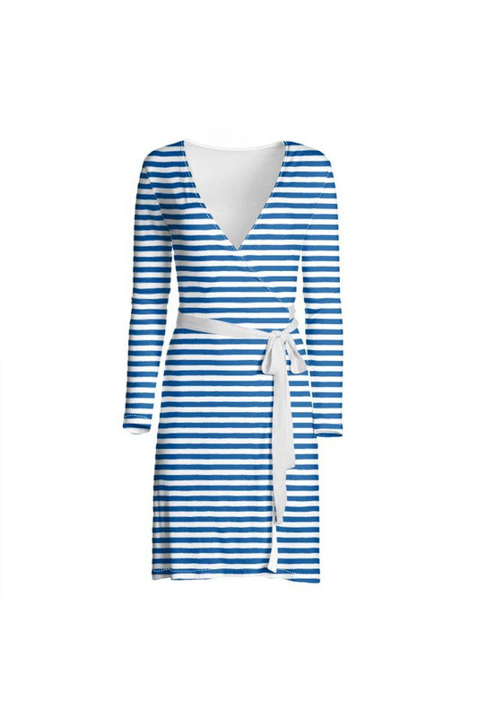 blue stripe wrap dress Red Dress | Light Blue Linen Scalloped Hem Mini Dress main image 1