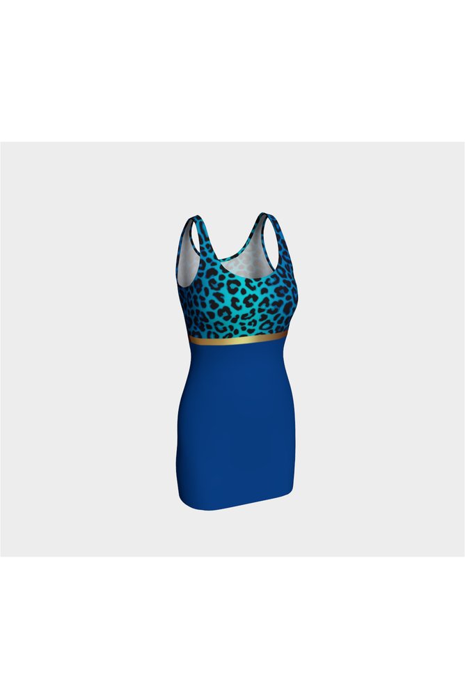 Blue Leopard Bodycon Dress X-Small