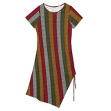 Drawstring Slit Hem Dress Split Dress