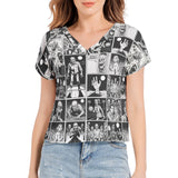 Batwing Sleeve V-Neck Top