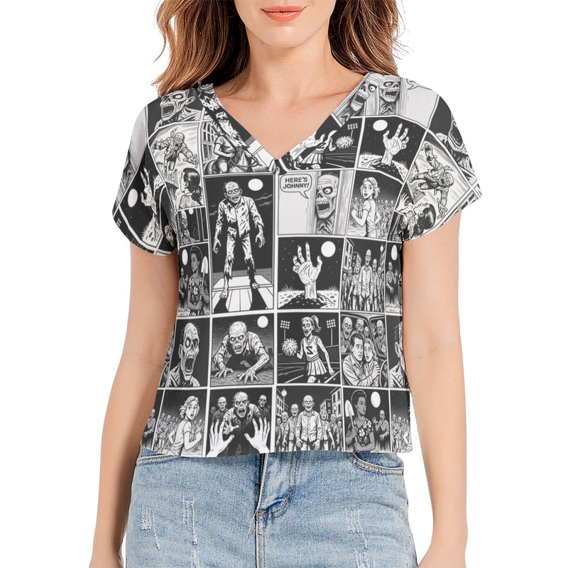 Batwing Sleeve V-Neck Top