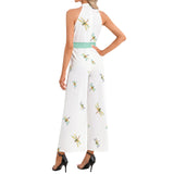 Halter Neck Buckle Belted Jumpsuit