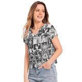 Batwing Sleeve V-Neck Top