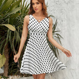 V-Neck Sleeveless Dress (NZ022)  Frocks