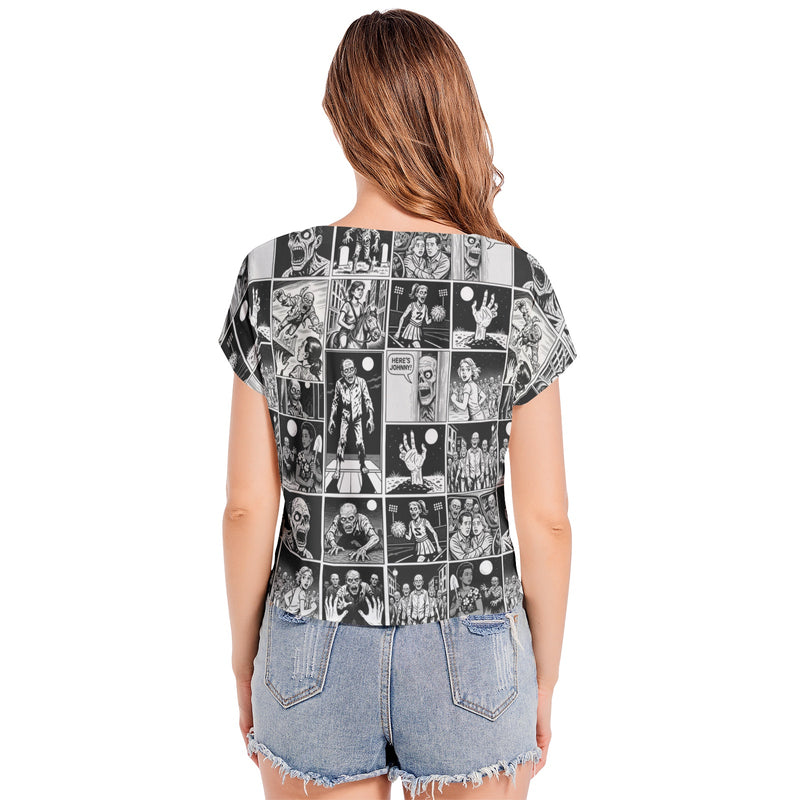 Batwing Sleeve V-Neck Top