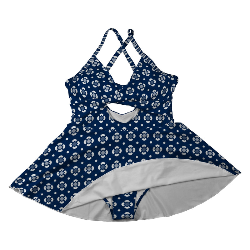 Peacefully Posh Women's Twist Front Skirted Swimsuit