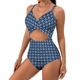 Peacefully Posh Women's Twist Front Tie Back Swimsuit (Model S57)