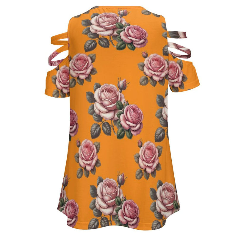 Women&#039;s Off Shoulder Zip V-Neck Tunic BE zip off shoulder top