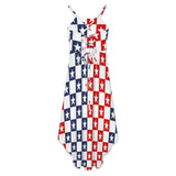 Americana High-Low Spaghetti Strap Dress