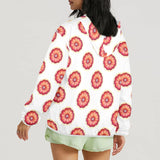 grapefruit wheel print Women's Lightweight Sun Protection Hoodie (Model H62)