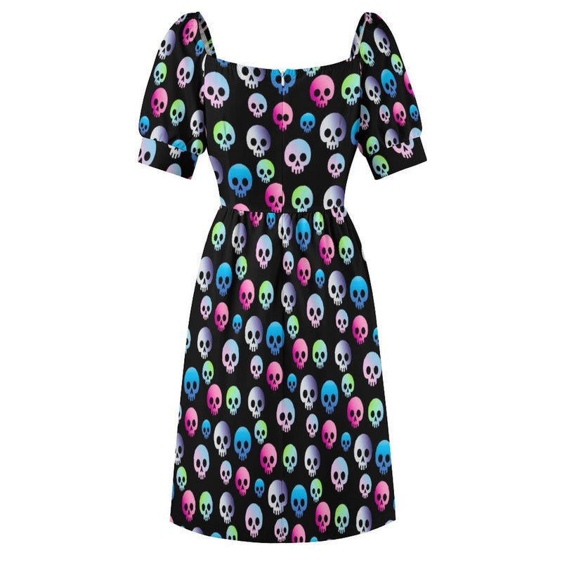 Sweetheart Neck Puff Sleeve Mini Dress (B271) Dress