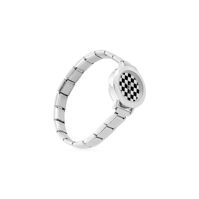 check watch face print Women's Italian Charm Watch(Model 107)