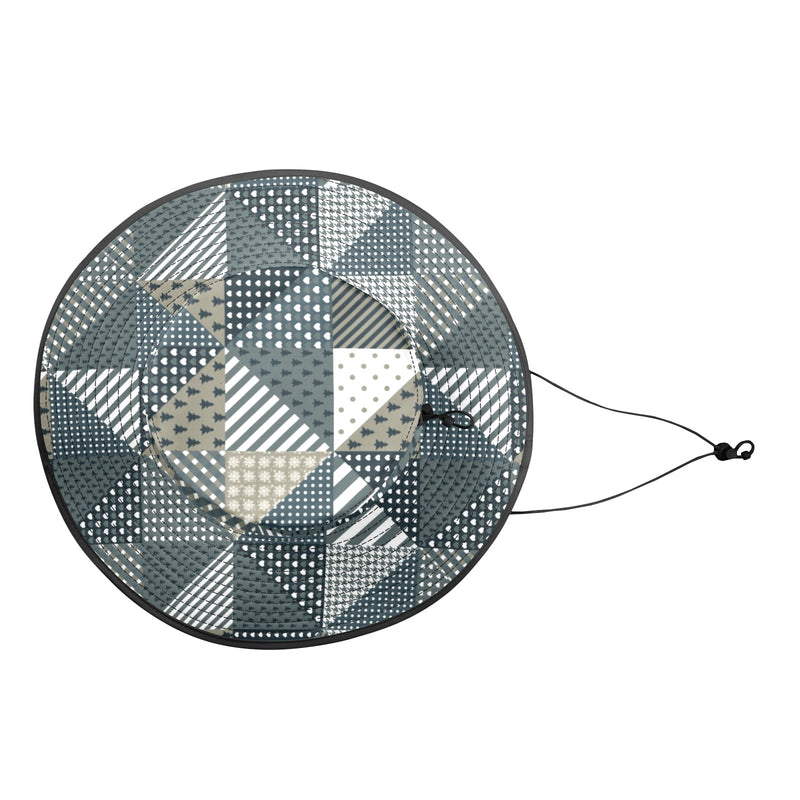 xmas split tone patchwork print Wide Brim Bucket Hat