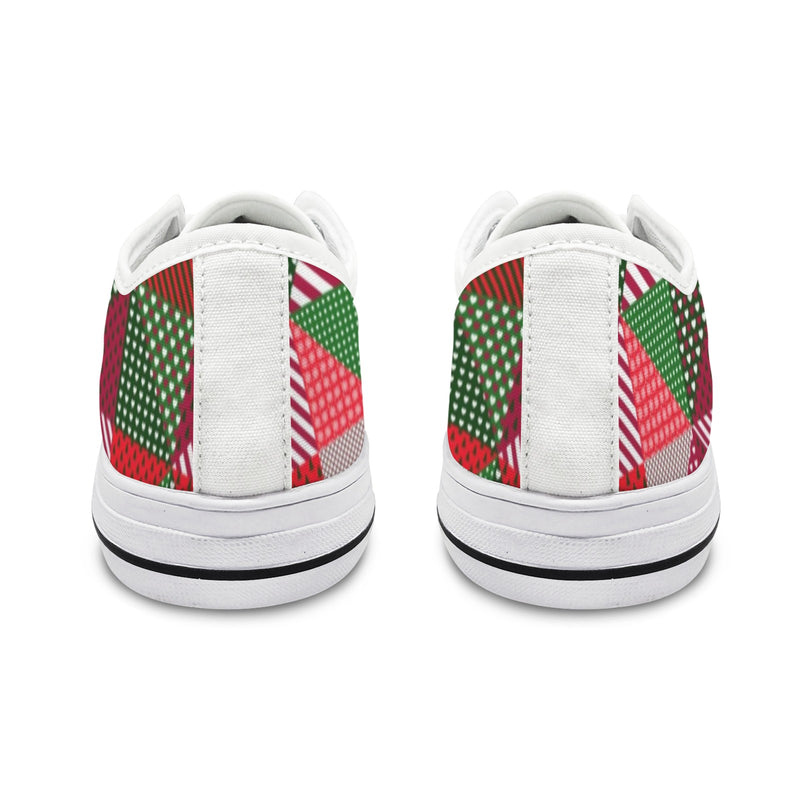 patchwork print xmas 4 Seattle Low Top Men's Shoes (Model 1013-6)
