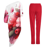 Women&#039;s Off Shoulder Two-piece Set Diagonal shoulder two piece set