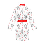 red solid print 2A Women's Long Sleeve Belted Night Robe