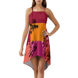 Women&#039;s High-Low Spaghetti Strap Dress Tailcoat skirt