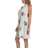 Tie Back Halter Neck Flared Dress