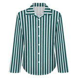 Long Sleeve Blouse (B648) Cropped hem shirt