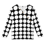 Women's Asymmetrical Neck Button-Up Shirt Long sleeved T-shirt