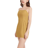 Polka Dot Sleeveless Square Neckline Spaghetti Strap Mini Dress