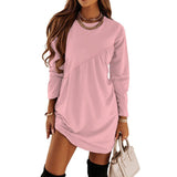 Long Sleeve Patchwork T-shirt Dress Dress