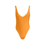 flaming orange print Sexy Low Back One-Piece Swimsuit (Model S09)