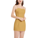 Polka Dot Sleeveless Square Neckline Spaghetti Strap Mini Dress