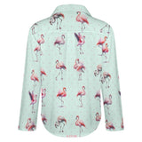 Long Sleeve Blouse (B648) Cropped hem shirt