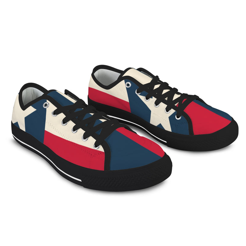 tex flag print 2 Seattle Low Top Men's Shoes (Model 1013-6)