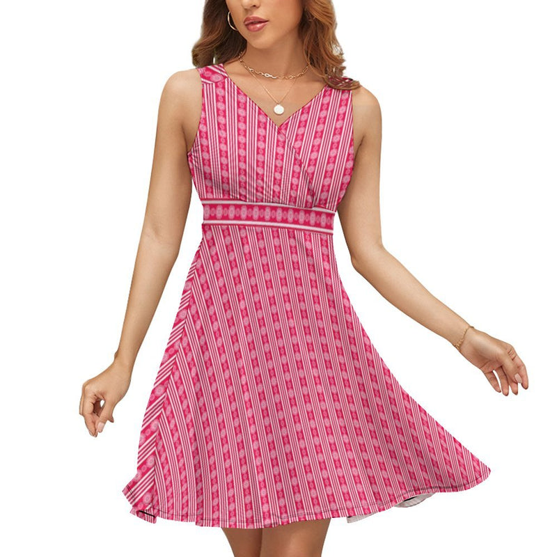 V-Neck Sleeveless Dress (NZ022)  Frocks