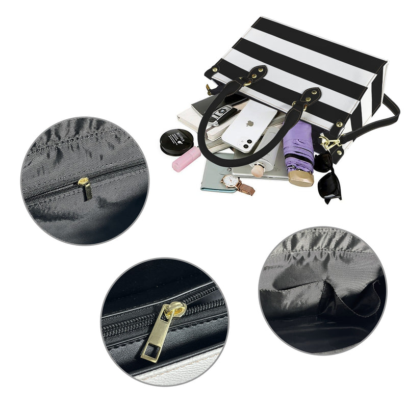 Boldy Go Striped PU Leather Handbag-Small