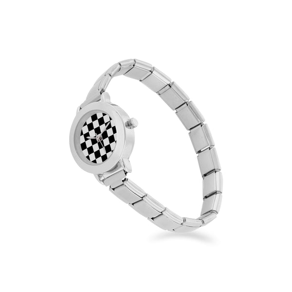 check watch face print Women's Italian Charm Watch(Model 107)