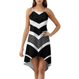 Women&#039;s High-Low Spaghetti Strap Dress Tailcoat skirt