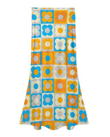 Retro Petals High Waisted Fishtail Long Skirt