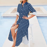 Peacefully Posh Button-Up Long Sleeve Shirt Dress