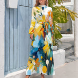 Long Sleeve High Neck Long Dress Long dress