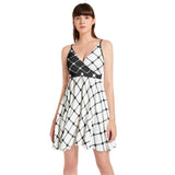 Spaghetti Strap Sleeveless Falred Hem Short Dress