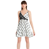 Spaghetti Strap Sleeveless Falred Hem Short Dress