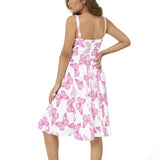 Sleeveless Square Neck Flare Hem Midi Dress