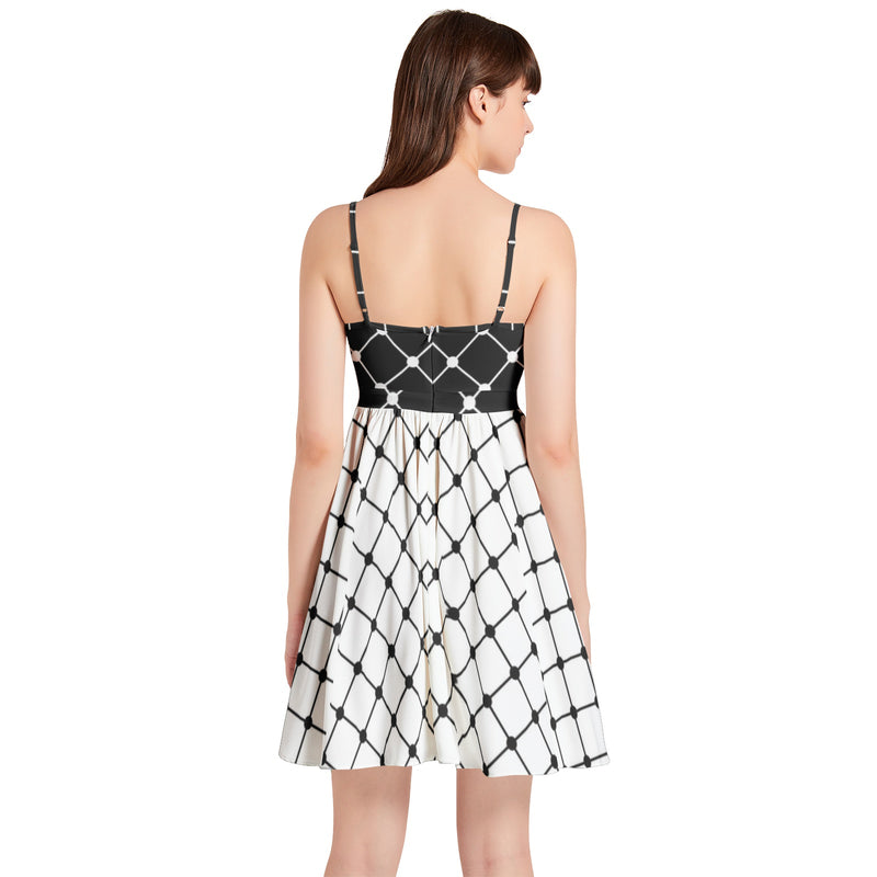 Spaghetti Strap Sleeveless Falred Hem Short Dress