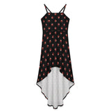 Women&#039;s High-Low Spaghetti Strap Dress Tailcoat skirt