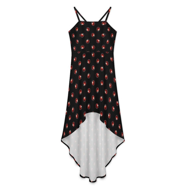 Women&#039;s High-Low Spaghetti Strap Dress Tailcoat skirt