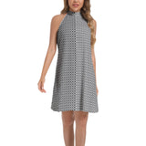 Tie Back Halter Neck Flared Dress