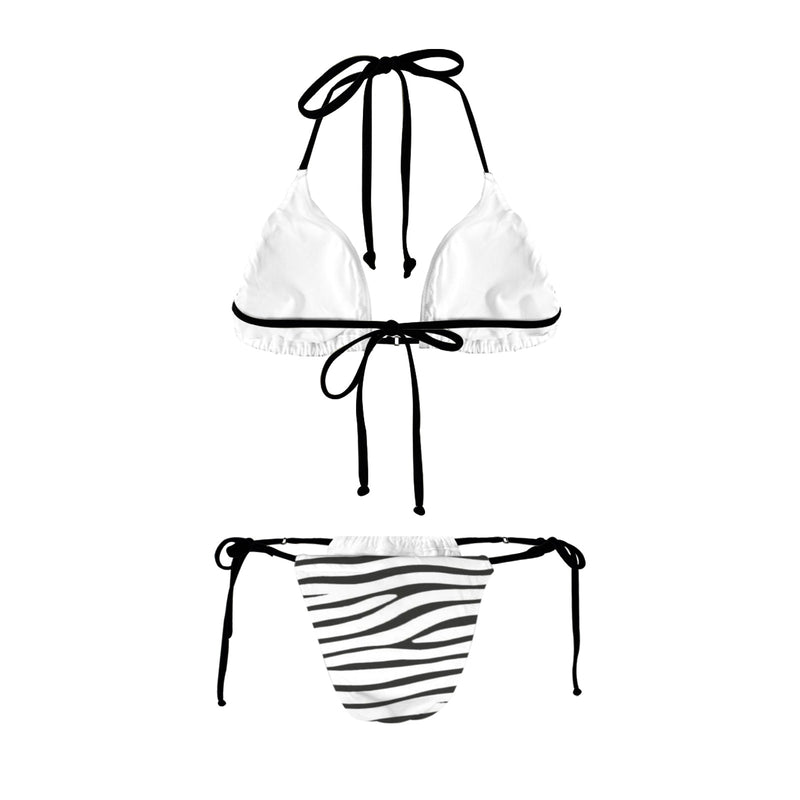 zeb stripes print Women's Halter String Bikini Set