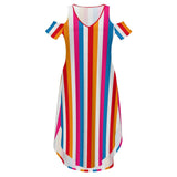 Cold Shoulder Long Split Dress with Pocket Dress