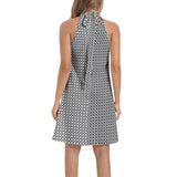 Tie Back Halter Neck Flared Dress