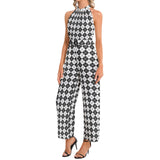 Halter Neck Buckle Belted Jumpsuit