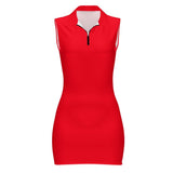 Polo Sleeveless Zip Up  Dress Sleeveless Polo shirt