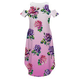 Cold Shoulder Long Split Dress with Pocket Dress